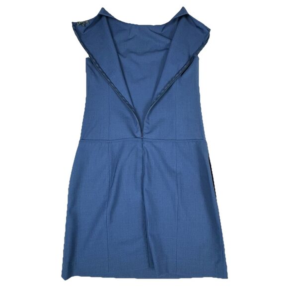 Theory Zeldia Tailor Sheath Dress Blue Wool Blend Career Shift Sz 2 Short Clean - Picture 10 of 11